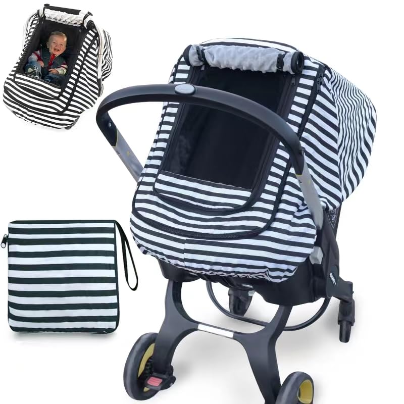 Waterproof Baby Car Seat Cover，Cold Weather Carseat Cover for Babies,Infant Car Seat Cover Canopy for Boy Girls,Windproof Car Seat Canopy for Boys & Girls, Keeps Babies Warm and Cozy(Gray Melange)