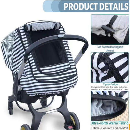 Waterproof Baby Car Seat Cover，Cold Weather Carseat Cover for Babies,Infant Car Seat Cover Canopy for Boy Girls,Windproof Car Seat Canopy for Boys & Girls, Keeps Babies Warm and Cozy(Gray Melange)