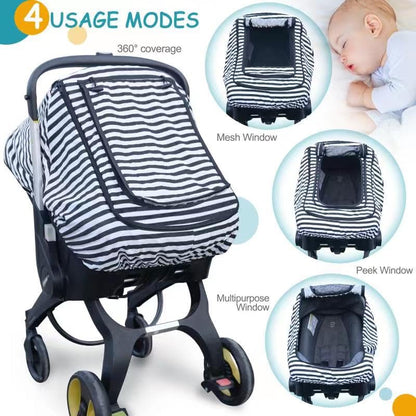 Waterproof Baby Car Seat Cover，Cold Weather Carseat Cover for Babies,Infant Car Seat Cover Canopy for Boy Girls,Windproof Car Seat Canopy for Boys & Girls, Keeps Babies Warm and Cozy(Gray Melange)