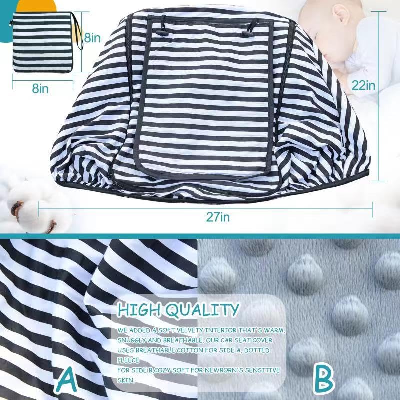 Waterproof Baby Car Seat Cover，Cold Weather Carseat Cover for Babies,Infant Car Seat Cover Canopy for Boy Girls,Windproof Car Seat Canopy for Boys & Girls, Keeps Babies Warm and Cozy(Gray Melange)