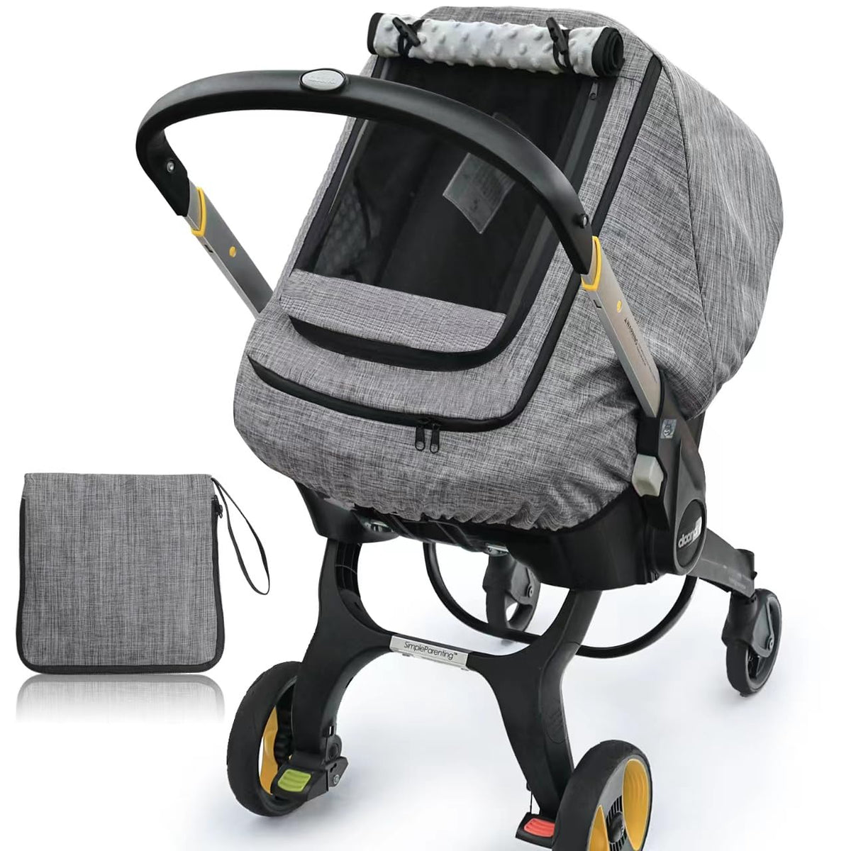 Waterproof Baby Car Seat Cover，Cold Weather Carseat Cover for Babies,Infant Car Seat Cover Canopy for Boy Girls,Windproof Car Seat Canopy for Boys & Girls, Keeps Babies Warm and Cozy(Gray Melange)