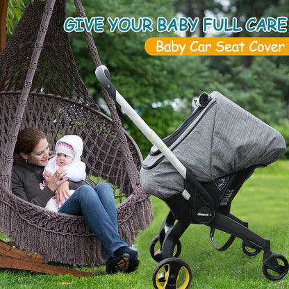 Waterproof Baby Car Seat Cover，Cold Weather Carseat Cover for Babies,Infant Car Seat Cover Canopy for Boy Girls,Windproof Car Seat Canopy for Boys & Girls, Keeps Babies Warm and Cozy(Gray Melange)