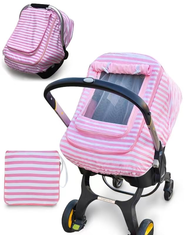 Waterproof Baby Car Seat Cover，Cold Weather Carseat Cover for Babies,Infant Car Seat Cover Canopy for Boy Girls,Windproof Car Seat Canopy for Boys & Girls, Keeps Babies Warm and Cozy(Gray Melange)