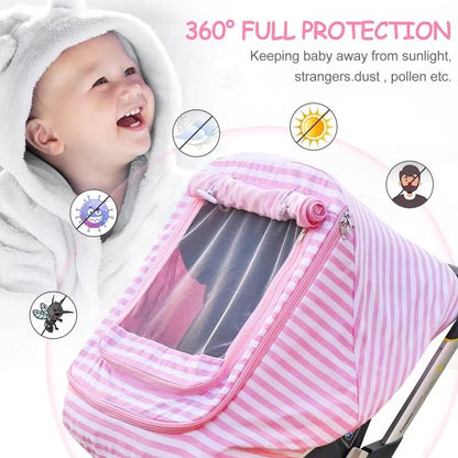 Waterproof Baby Car Seat Cover，Cold Weather Carseat Cover for Babies,Infant Car Seat Cover Canopy for Boy Girls,Windproof Car Seat Canopy for Boys & Girls, Keeps Babies Warm and Cozy(Gray Melange)