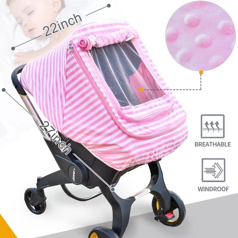 Waterproof Baby Car Seat Cover，Cold Weather Carseat Cover for Babies,Infant Car Seat Cover Canopy for Boy Girls,Windproof Car Seat Canopy for Boys & Girls, Keeps Babies Warm and Cozy(Gray Melange)
