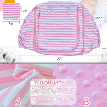 Waterproof Baby Car Seat Cover，Cold Weather Carseat Cover for Babies,Infant Car Seat Cover Canopy for Boy Girls,Windproof Car Seat Canopy for Boys & Girls, Keeps Babies Warm and Cozy(Gray Melange)