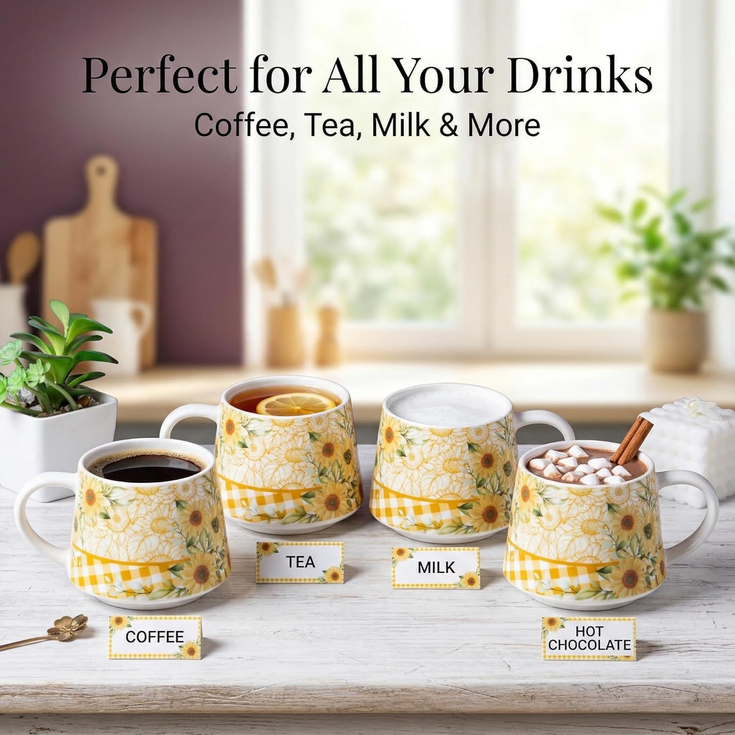 17oz Ceramic Coffee Travel Mug with Handle & Lid | Large Capacity Porcelain Tall Tea Wave Art Cup with in Color Box, 6.5" H
