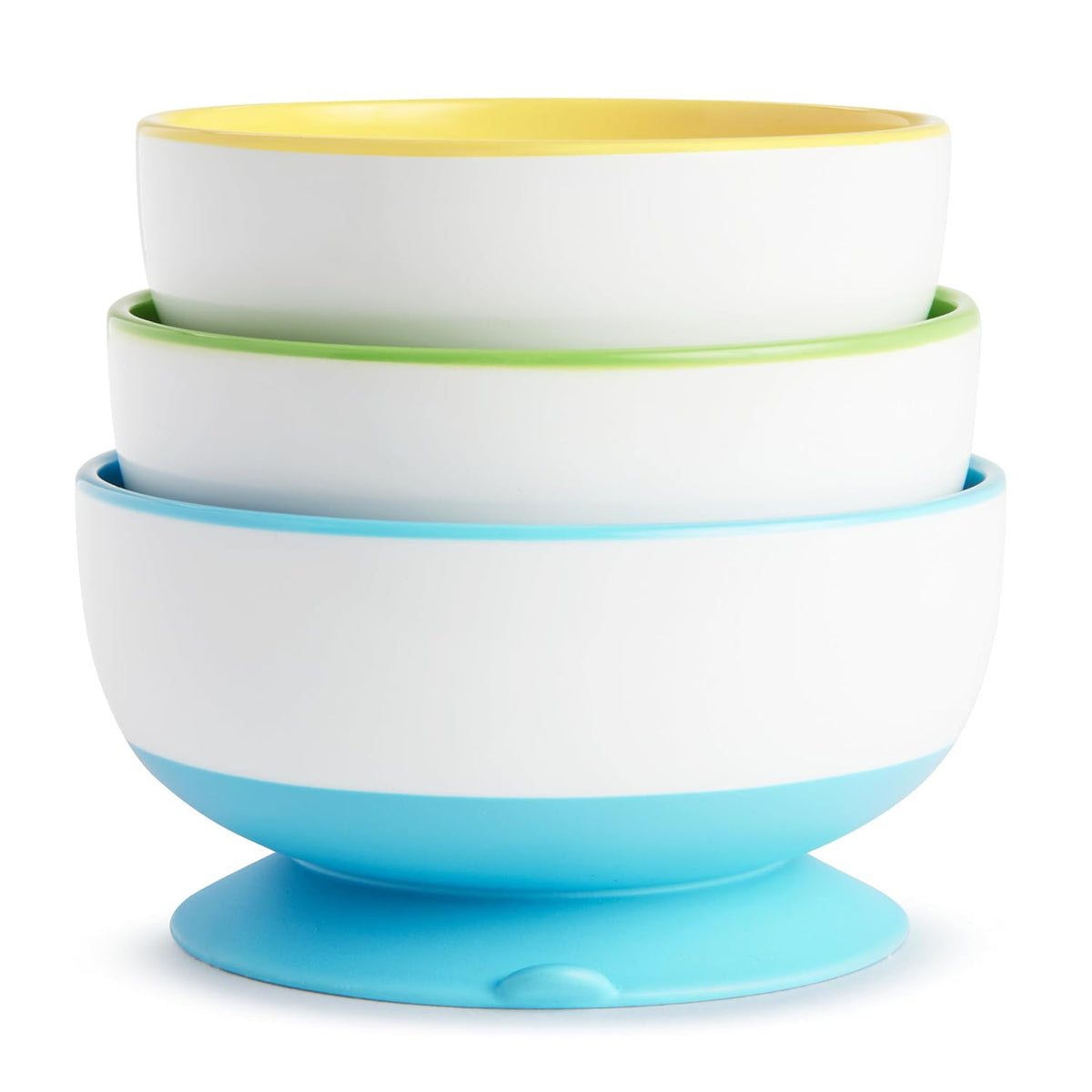 ® Stay Put™ Suction Bowls for Babies and Toddlers, 3 Pack, Blue/Green/Yellow & ® Snack Catcher® Toddler Snack Cups, 2 Pack, Blue/Green