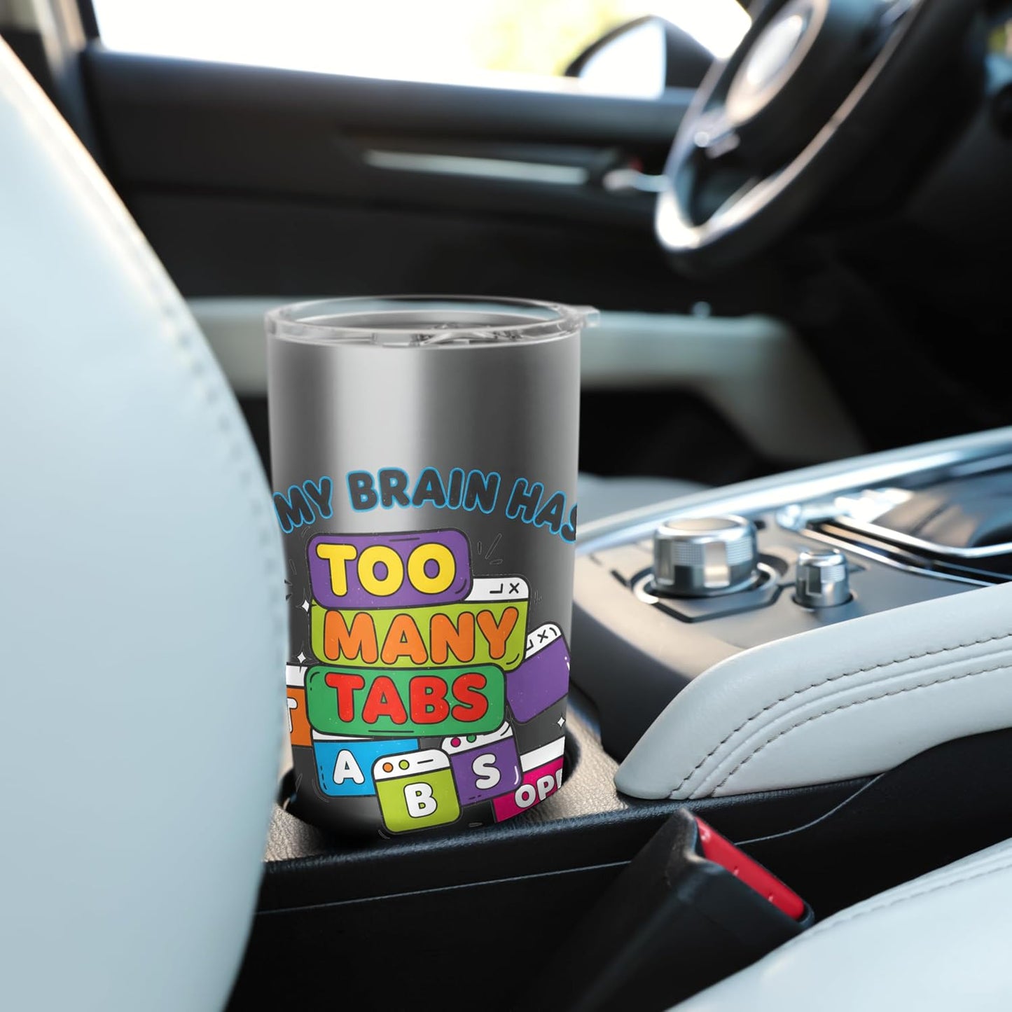 My Brain Has Too Many Tabs Open Color Pop Sticker Stainless Steel Insulated Tumbler
