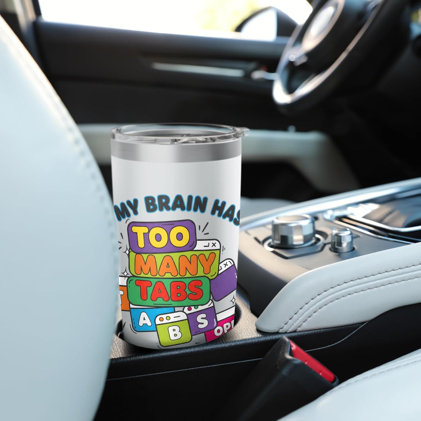 My Brain Has Too Many Tabs Open Color Pop Sticker Stainless Steel Insulated Tumbler