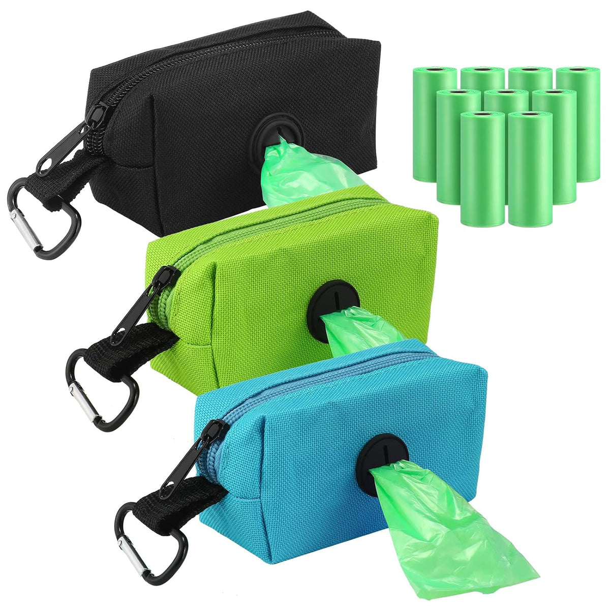 3 Pack Diaper Bag Dispenser Set with 135 Disposal Trash Bags & Hook