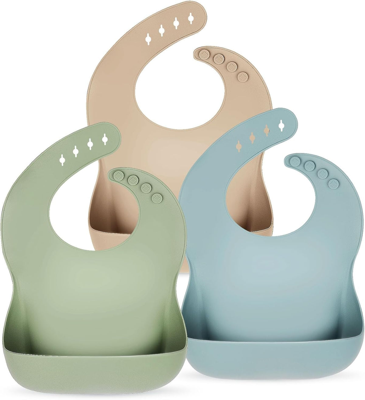 Silicone Bibs for Babies Toddler Set of 3, BPA Free