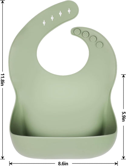 Silicone Bibs for Babies Toddler Set of 3, BPA Free