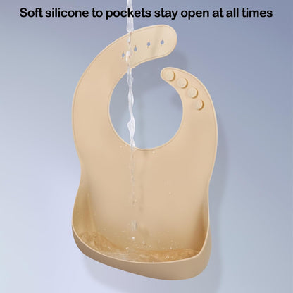 Silicone Bibs for Babies Toddler Set of 3, BPA Free