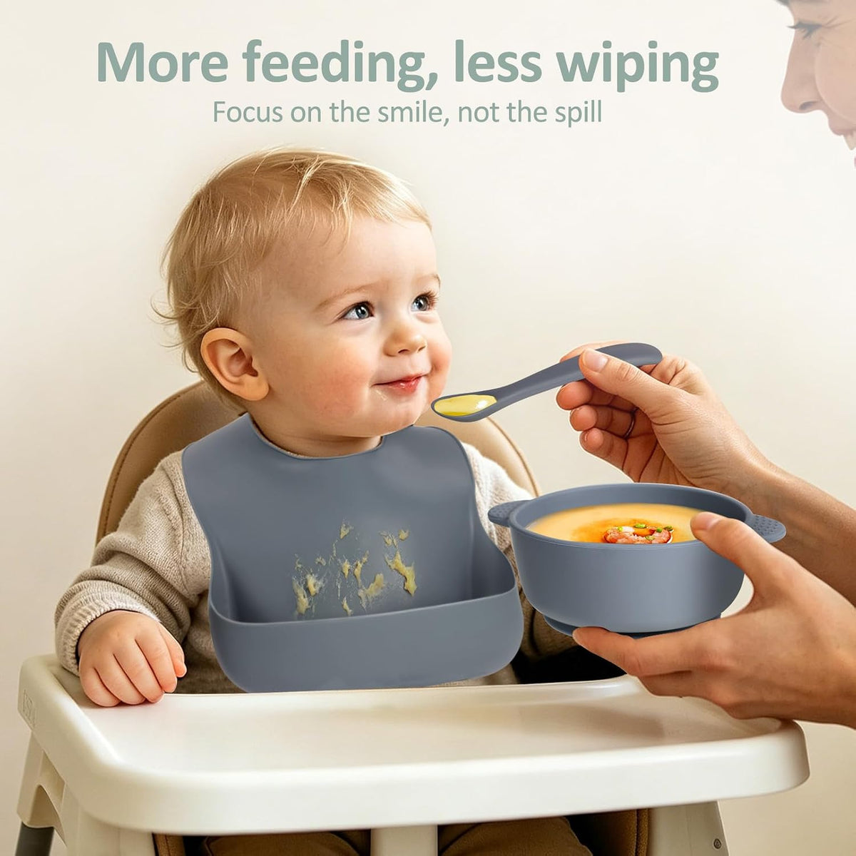 Silicone Bibs for Babies Toddler Set of 3, BPA Free