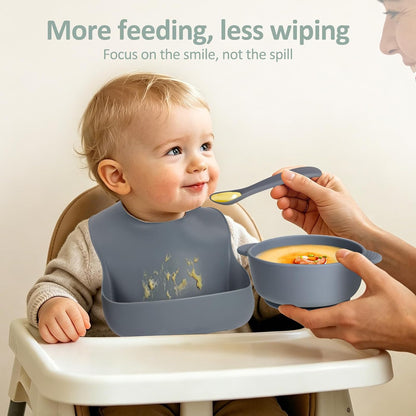 Silicone Bibs for Babies Toddler Set of 3, BPA Free