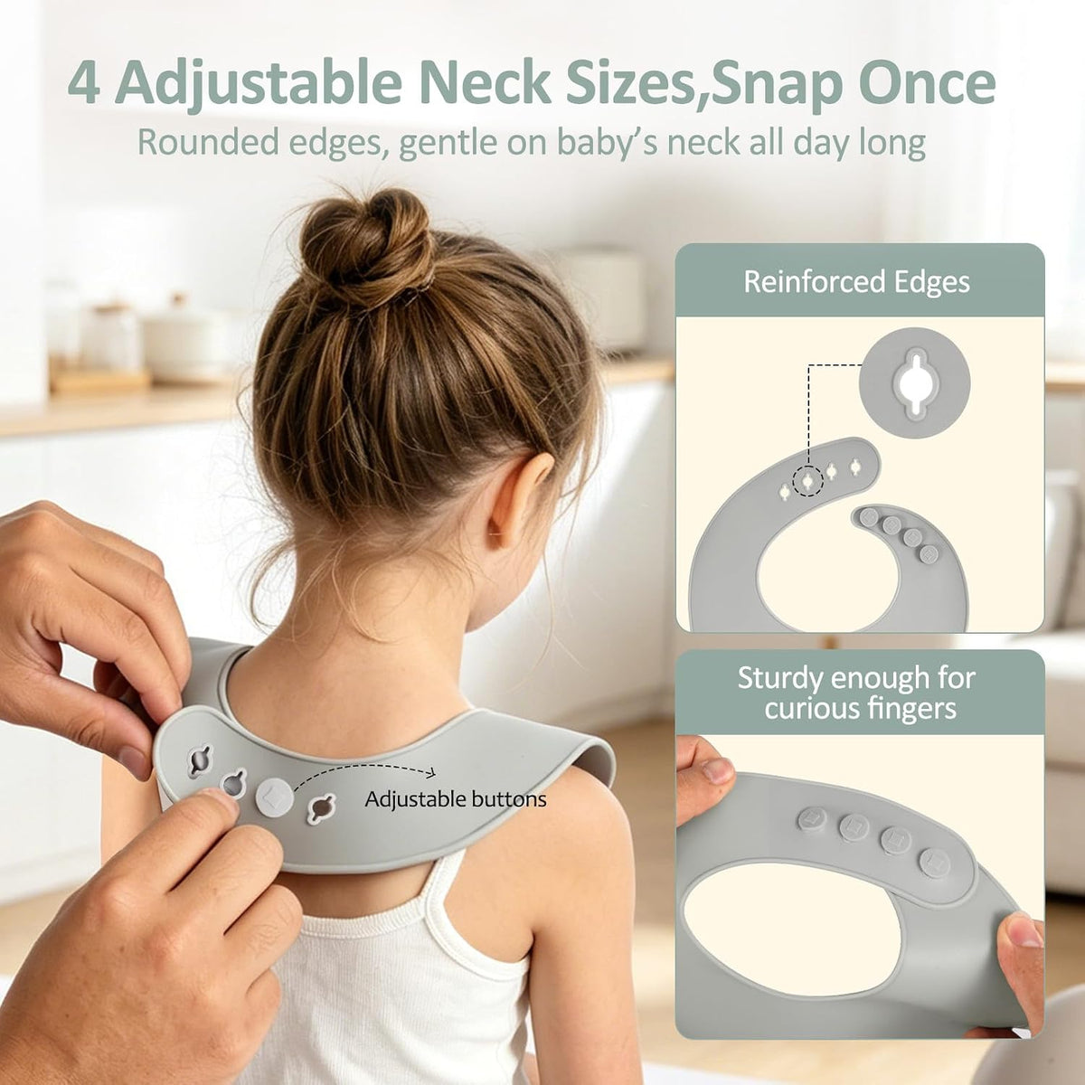 Silicone Bibs for Babies Toddler Set of 3, BPA Free