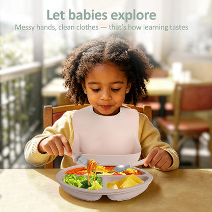 Silicone Bibs for Babies Toddler Set of 3, BPA Free