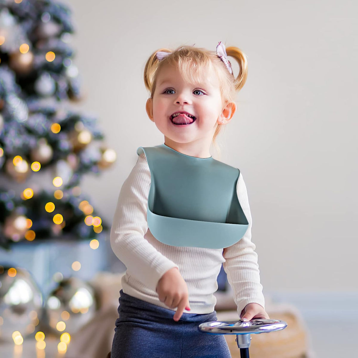 Silicone Bibs for Babies Toddler Set of 3, BPA Free