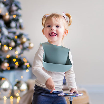 Silicone Bibs for Babies Toddler Set of 3, BPA Free