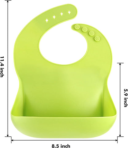 Silicone Bibs for Babies Toddler Set of 3, BPA Free