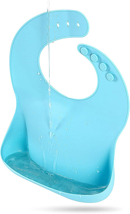 Silicone Bibs for Babies Toddler Set of 3, BPA Free