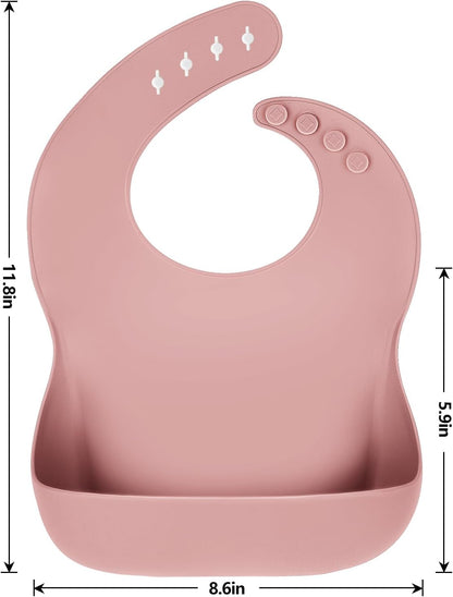 Silicone Bibs for Babies Toddler Set of 3, BPA Free