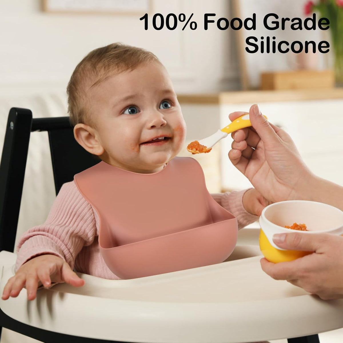 Silicone Bibs for Babies Toddler Set of 3, BPA Free