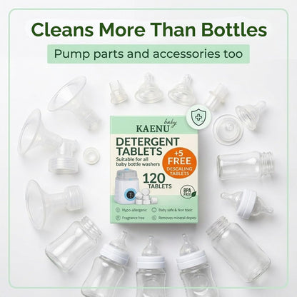 Bottle Washer Detergent Tablets, 120 Count + 5 Descaling Tablets