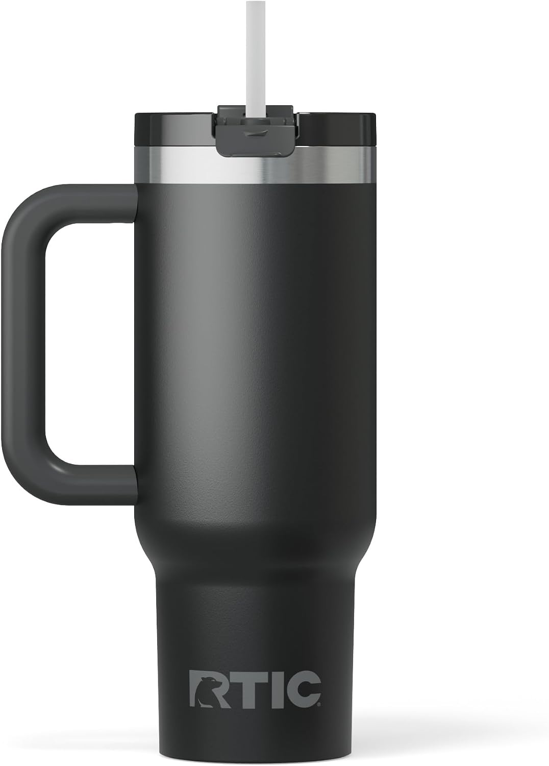 30 oz Road Trip Tumbler Double-Walled Insulated Stainless Steel Portable Travel Coffee Mug Cup with Lid, Handle and Straw, Midnight Dust Metallic - Colors B