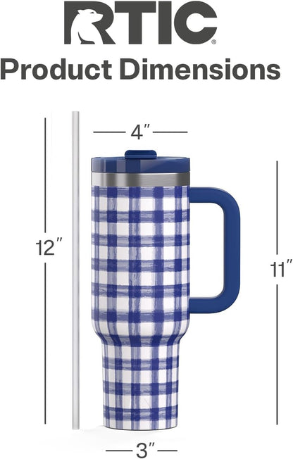 30 oz Road Trip Tumbler Double-Walled Insulated Stainless Steel Portable Travel Coffee Mug Cup with Lid, Handle and Straw, Midnight Dust Metallic - Colors B