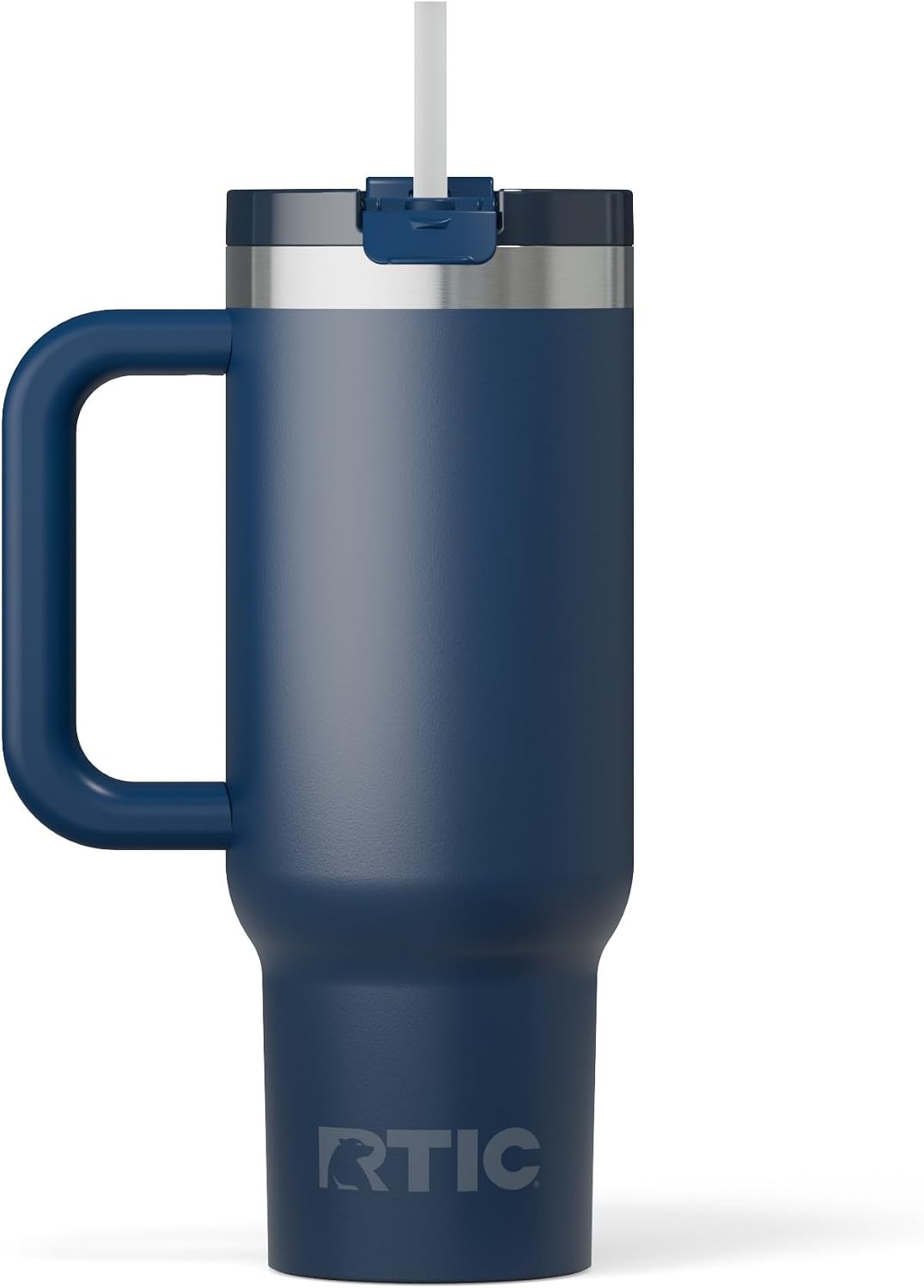 30 oz Road Trip Tumbler Double-Walled Insulated Stainless Steel Portable Travel Coffee Mug Cup with Lid, Handle and Straw, Midnight Dust Metallic - Colors B