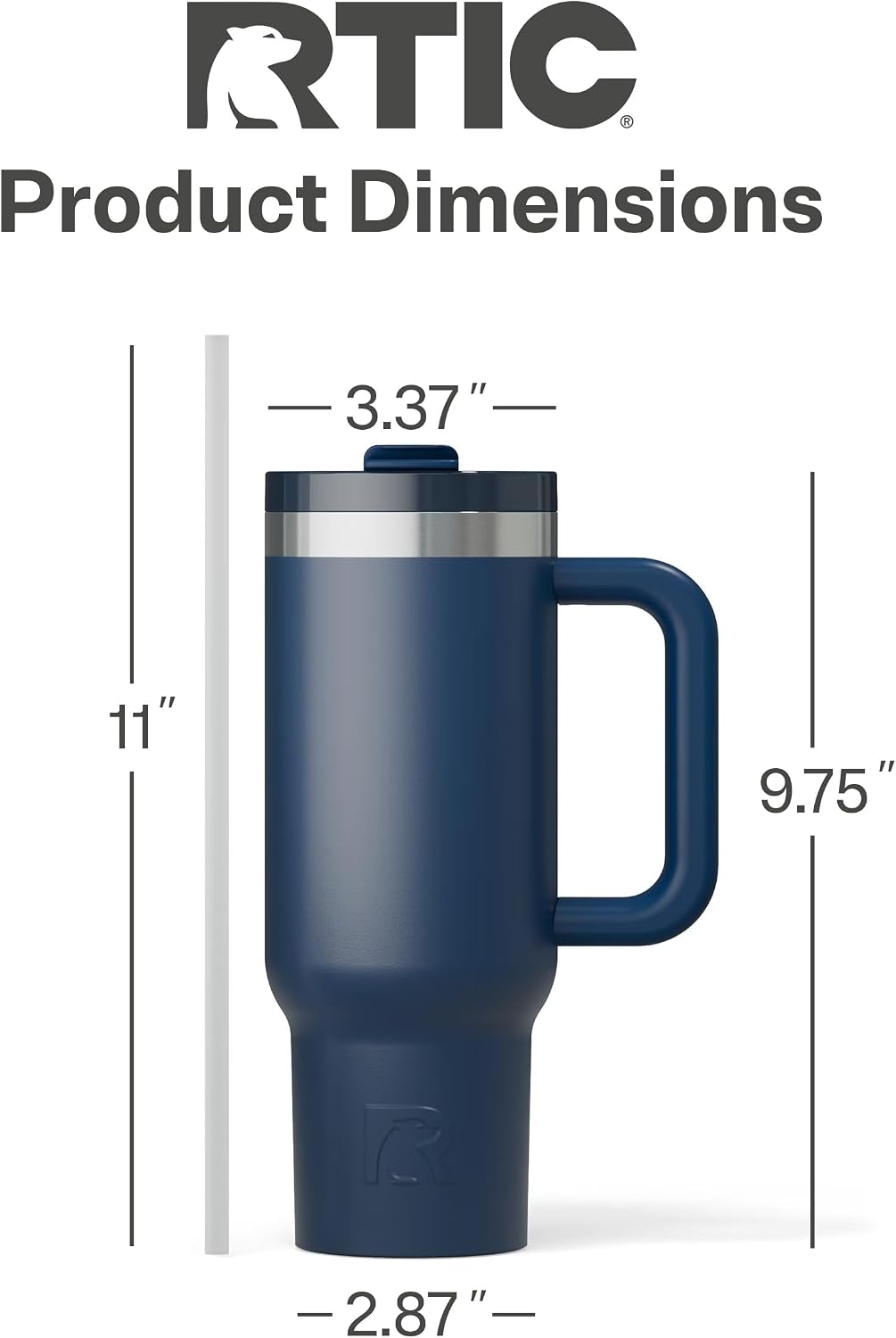30 oz Road Trip Tumbler Double-Walled Insulated Stainless Steel Portable Travel Coffee Mug Cup with Lid, Handle and Straw, Midnight Dust Metallic - Colors B