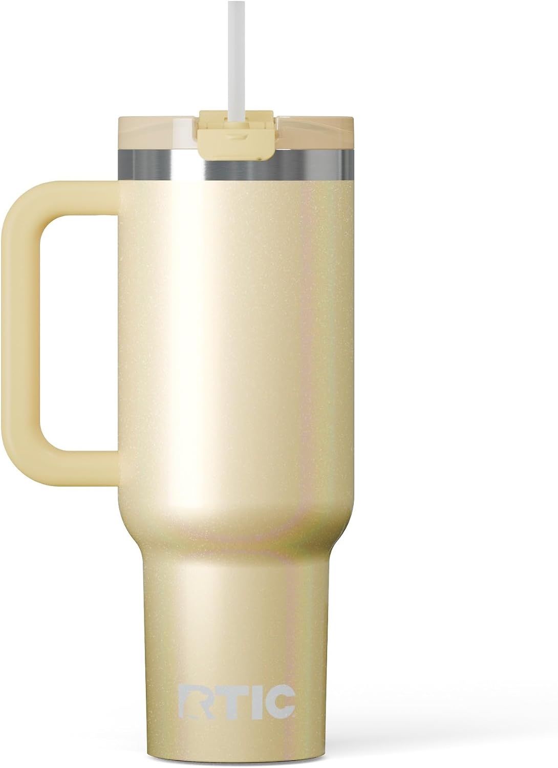 30 oz Road Trip Tumbler Double-Walled Insulated Stainless Steel Portable Travel Coffee Mug Cup with Lid, Handle and Straw, Midnight Dust Metallic - Colors B