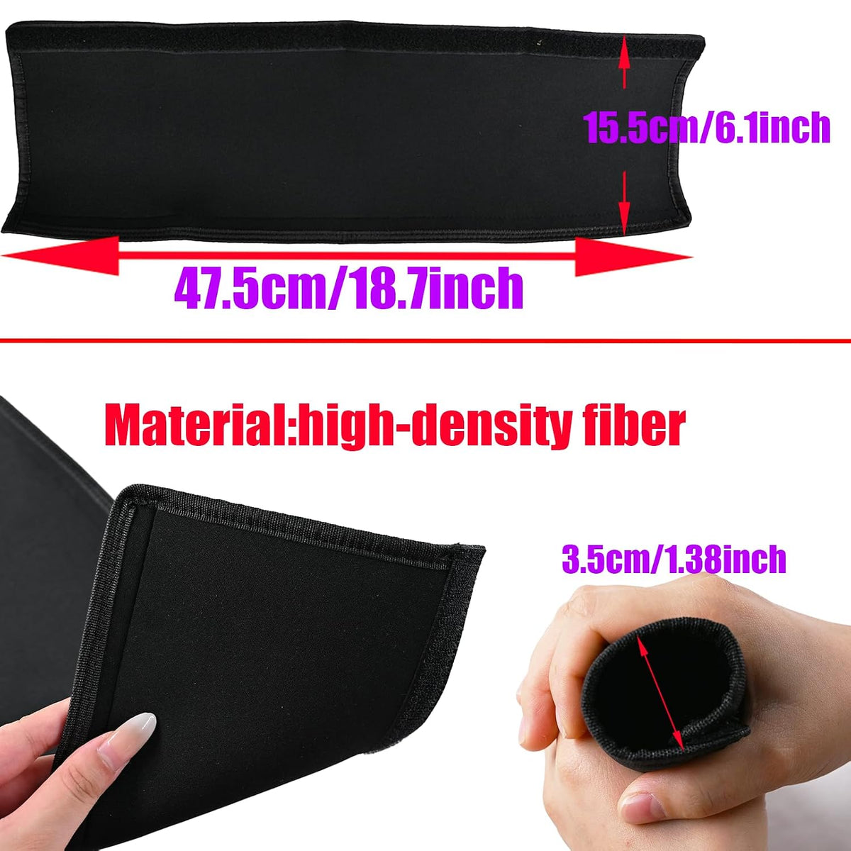 Universal Stroller Handle Cover, 18.9 Inch Stroller Handlebar Cover Infant Toddler Pram Bar Dust Proof Handle, Universal Handle Sleeve Cover for Baby Stroller (Black)
