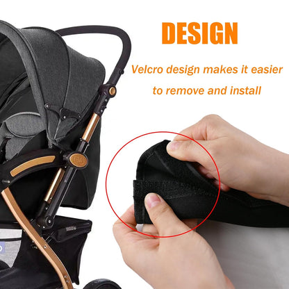 Universal Stroller Handle Cover, 18.9 Inch Stroller Handlebar Cover Infant Toddler Pram Bar Dust Proof Handle, Universal Handle Sleeve Cover for Baby Stroller (Black)