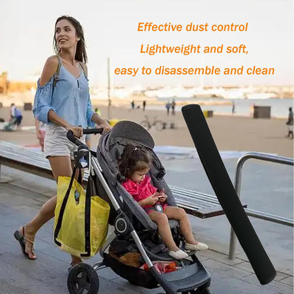 Universal Stroller Handle Cover, 18.9 Inch Stroller Handlebar Cover Infant Toddler Pram Bar Dust Proof Handle, Universal Handle Sleeve Cover for Baby Stroller (Black)