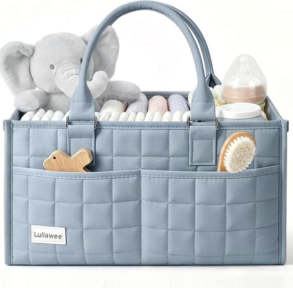 Baby Diaper Caddy Organizer, Portable Nursery Storage Basket with Handle