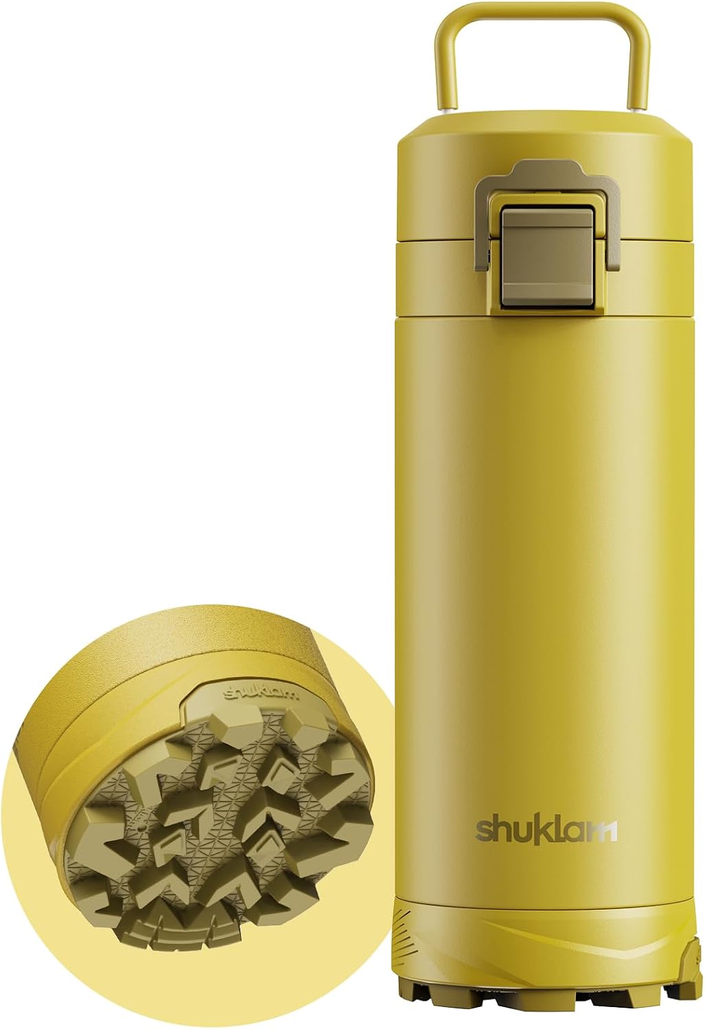 Outdoor Stainless Steel Insulated Tumbler, 19.6oz | One-Touch Splash-Proof Lid, Scratch-Resistant Coating, Non-Slip Base, Portable Carry Handle