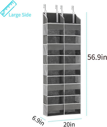 Over the Door Organizer for Bedroom, Pantry, Bathroom, 5 Shelf Grey