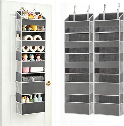Over the Door Organizer for Bedroom, Pantry, Bathroom, 5 Shelf Grey