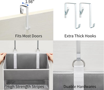 Over the Door Organizer for Bedroom, Pantry, Bathroom, 5 Shelf Grey