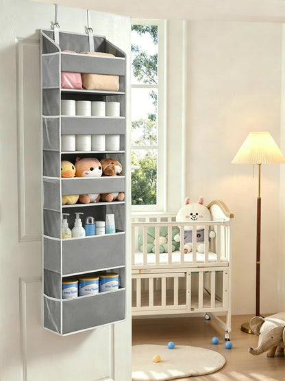 Over the Door Organizer for Bedroom, Pantry, Bathroom, 5 Shelf Grey