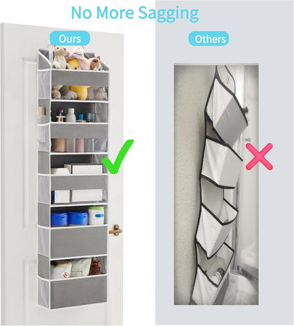 Over the Door Organizer for Bedroom, Pantry, Bathroom, 5 Shelf Grey