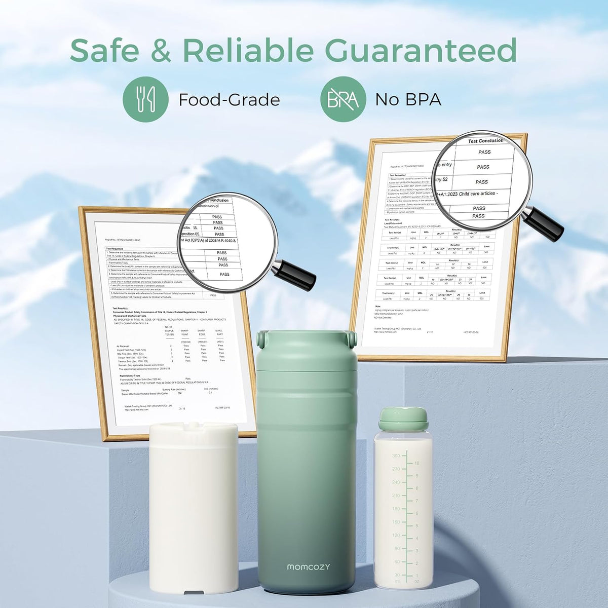 Portable Breast Milk Cooler for Travel, 24H Ice-Free Cooling