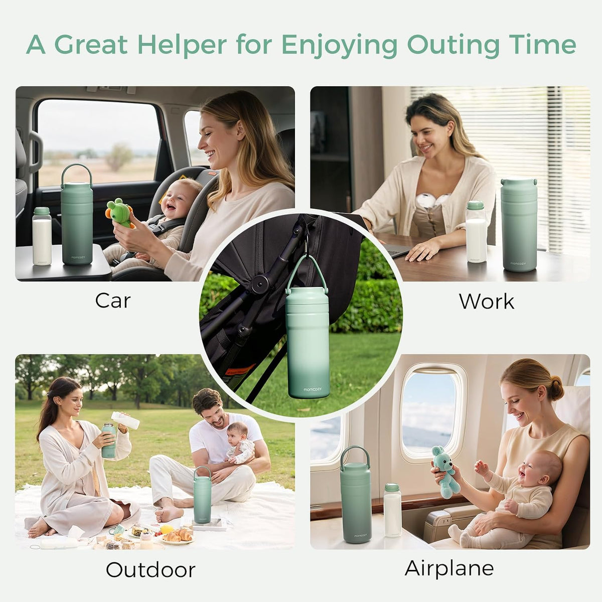 Portable Breast Milk Cooler for Travel, 24H Ice-Free Cooling