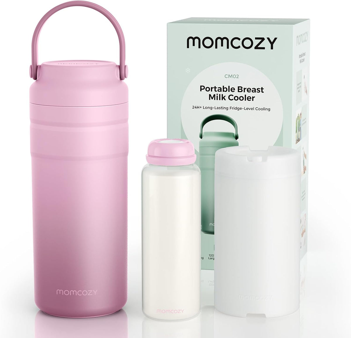 Portable Breast Milk Cooler for Travel, 24H Ice-Free Cooling