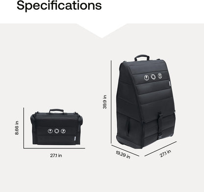 Comfort Transport Bag – Wheeled Travel Stroller Bag with Shoulder Straps & Carry Handles – Water-Repellent Protective Padding – Self-Standing Foldable Design with Wheel Storage Bag