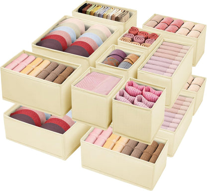 Drawer Clothing Organizer 16-Pack,Fabric Pink Underwear Dividers