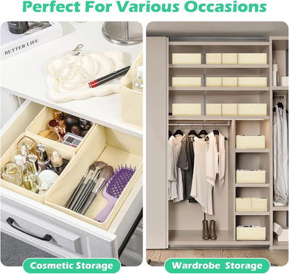 Drawer Clothing Organizer 16-Pack,Fabric Pink Underwear Dividers